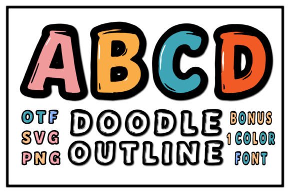 Doodle Outline Font for Creative Brands