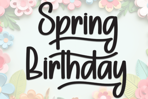 Spring Birthday Font for Business